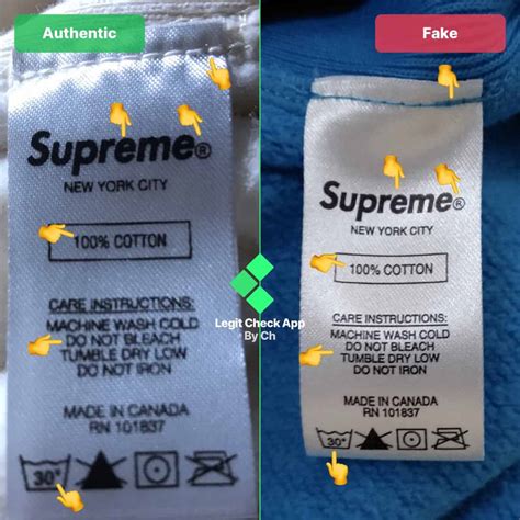 supreme wash tag real vs fake